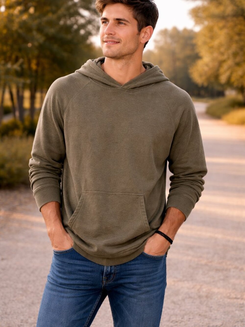 Pact Organic 100% Cotton Unisex Green Full Zip Hoodie Sweatshirt Sz XL